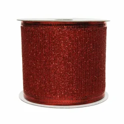 Ruban décoratif de Noël (2,7 m) Rouge pailleté