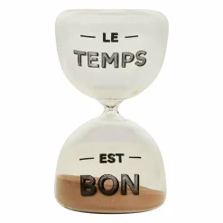 Sablier déco en verre (H14 cm) Le Temps est bon
