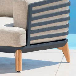 Salon de jardin aluminium 9 places 12 pcs Monte Carlo Gris anthracite et taupe