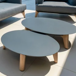 Salon de jardin aluminium 5 places 4 pcs Monte Carlo Gris anthracite et taupe