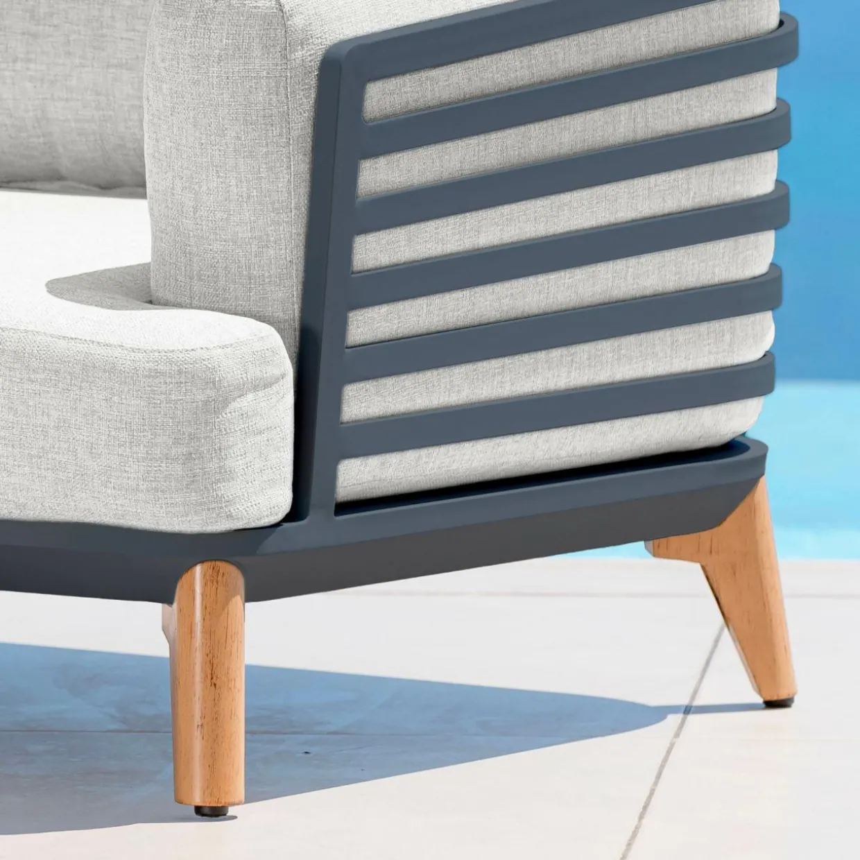 Salon de jardin aluminium 2 places 3 pcs Monte Carlo Gris anthracite et gris clair