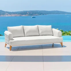 Salon de jardin aluminium 5 places 5 pcs Monte Carlo Blanc et gris clair