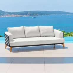 Salon de jardin aluminium 12 places 8 pcs Monte Carlo Gris anthracite et gris clair