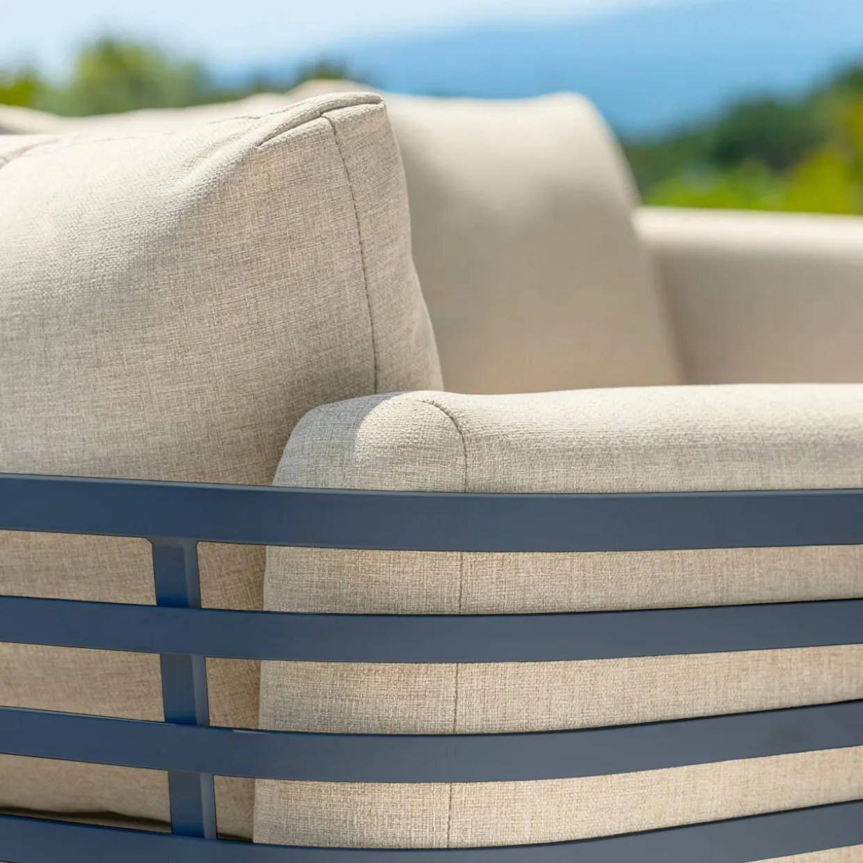 Salon de jardin aluminium 8 places 6 pcs Monte Carlo Gris anthracite et beige