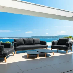 Salon de jardin aluminium 5 places 5 pcs Monte Carlo Gris anthracite