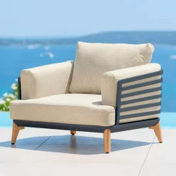 Salon de jardin aluminium 2 places 3 pcs Monte Carlo Gris anthracite et beige