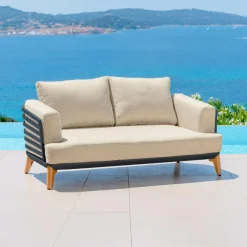 Salon de jardin aluminium 9 places 12 pcs Monte Carlo Gris anthracite et beige