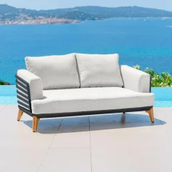 Salon de jardin aluminium 4 places 5 pcs Monte Carlo Gris anthracite et gris clair