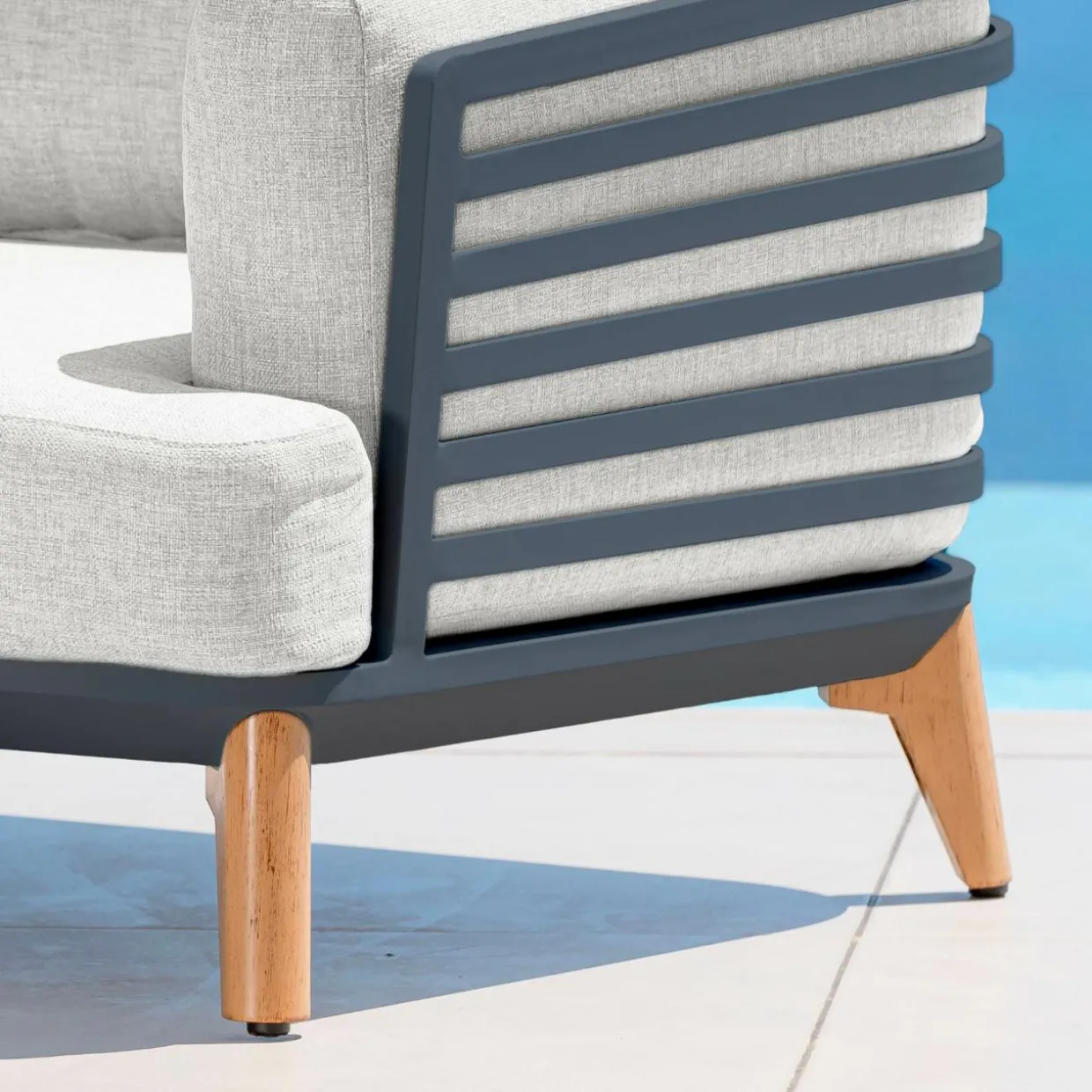 Salon de jardin aluminium 4 places 5 pcs Monte Carlo Gris anthracite et gris clair