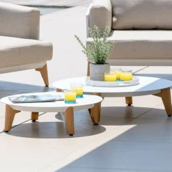 Salon de jardin aluminium 5 places 5 pcs Monte Carlo Blanc et taupe