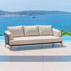 Salon de jardin aluminium 12 places 8 pcs Monte Carlo Gris anthracite et taupe