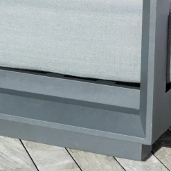 Salon de jardin d'angle aluminium 5 places Elba Gris anthracite