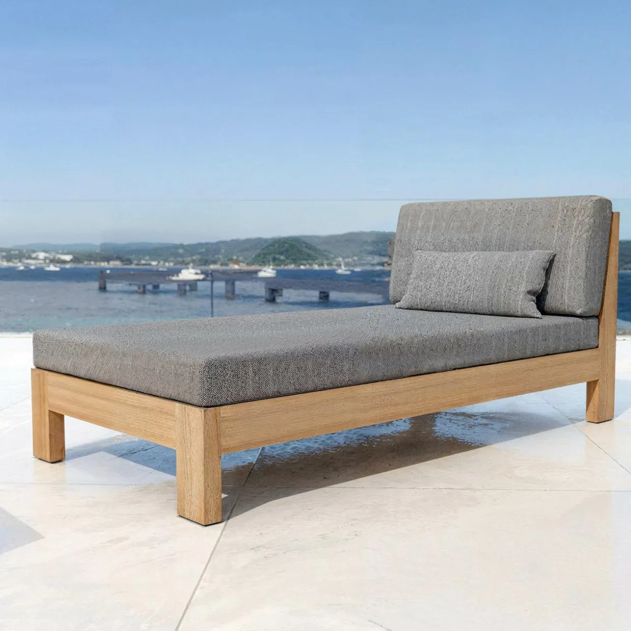 Salon de jardin d'angle en bois d'acacia 5 places 5 pcs Borneo Gris anthracite