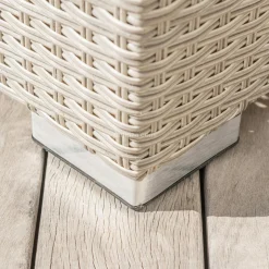 Salon de jardin d'angle en résine tressée 5 places Palma Gris