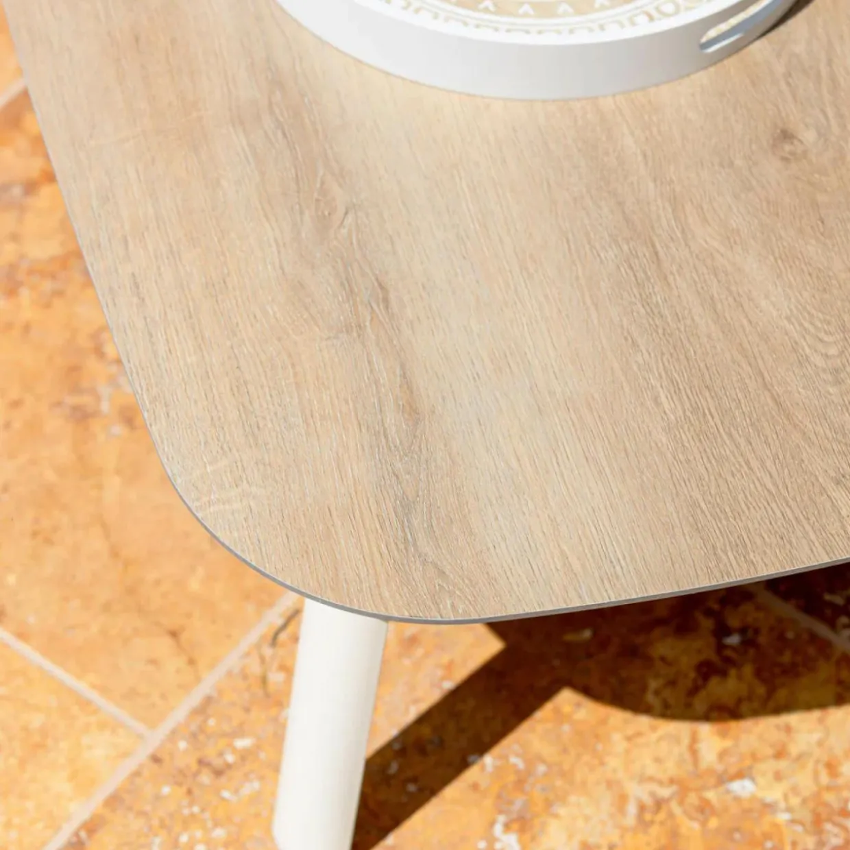 Salon de jardin en aluminium 5 places 4 pcs Amalfi Blanc et beige