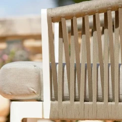 Salon de jardin en aluminium 4 places 4 pcs Amalfi Blanc et taupe