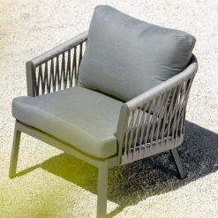 Salon de jardin en aluminium 7 places 5 pcs Amalfi Gris anthracite