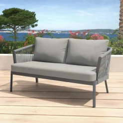 Salon de jardin en aluminium 7 places 5 pcs Amalfi Gris anthracite