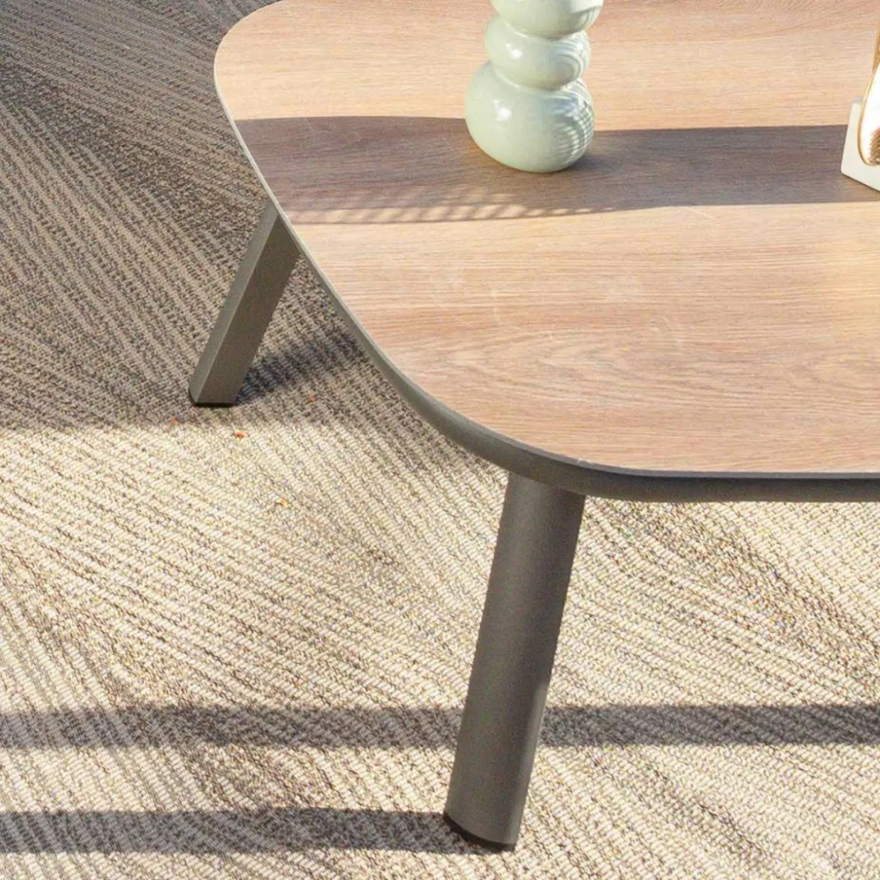 Salon de jardin en aluminium 2 places 3 pcs Amalfi Gris anthracite et gris clair