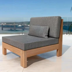 Salon de jardin en bois d'acacia 5 places 4 pcs Bornéo Gris anthracite