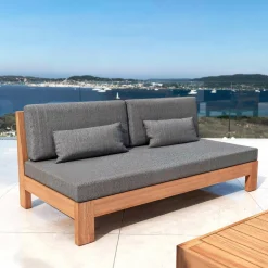 Salon de jardin en bois d'acacia 5 places 4 pcs Bornéo Gris anthracite