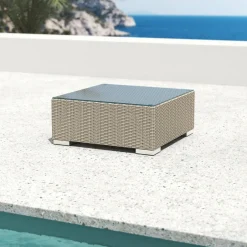 Salon de jardin en résine tressée 2 places 3 pcs Palma Gris