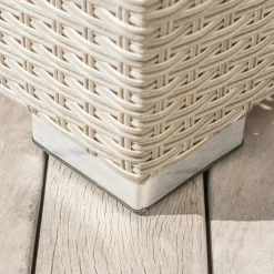 Salon de jardin en résine tressée 4 places 4 pcs Palma Gris et anthracite