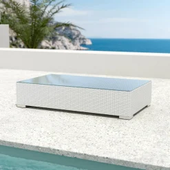 Salon de jardin en résine tressée 9 places 9 pcs Palma Blanc et gris