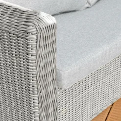 Salon de jardin en résine tressée 7 places 5 pcs Calvi Gris et gris clair