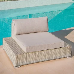 Salon de jardin en résine tressée 9 places 9 pcs Palma Gris et taupe