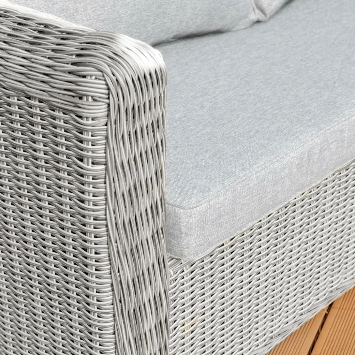 Salon de jardin en résine tressée 5 places 4 pcs Calvi Gris et gris clair