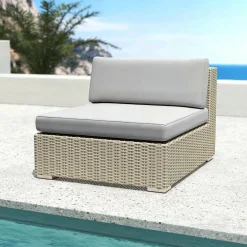 Salon de jardin en résine tressée 5 places 6 pcs Palma Gris