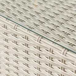 Salon de jardin en résine tressée 5 places 6 pcs Palma Gris et beige