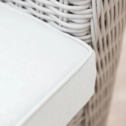 Salon de jardin en résine tressée 7 places 5 pcs Calvi Blanc