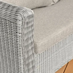 Salon de jardin en résine tressée 4 places 4 pcs Calvi Gris et taupe