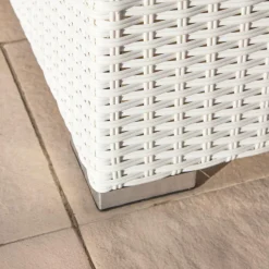 Salon de jardin en résine tressée 4 places 5 pcs Palma Blanc et beige