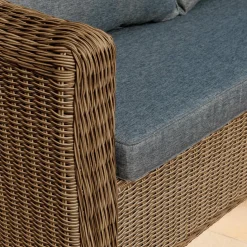 Salon de jardin en résine tressée 4 places 4 pcs Calvi Sepia et gris foncé