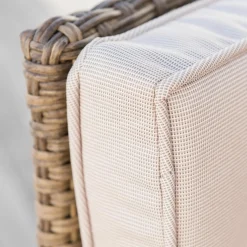 Salon de jardin encastrable résine tressée 4 places Menorca Sépia et beige