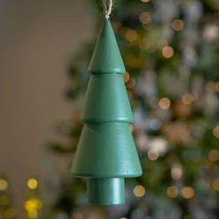 Sapin à suspendre en bois (H15 cm) Harmonie Vert romarin