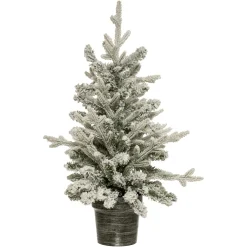 Sapin artificiel de Noël en pot (H70 cm) Frosty Vert enneigé