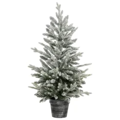 Sapin artificiel de Noël en pot (H100 cm) Frosty Vert enneigé