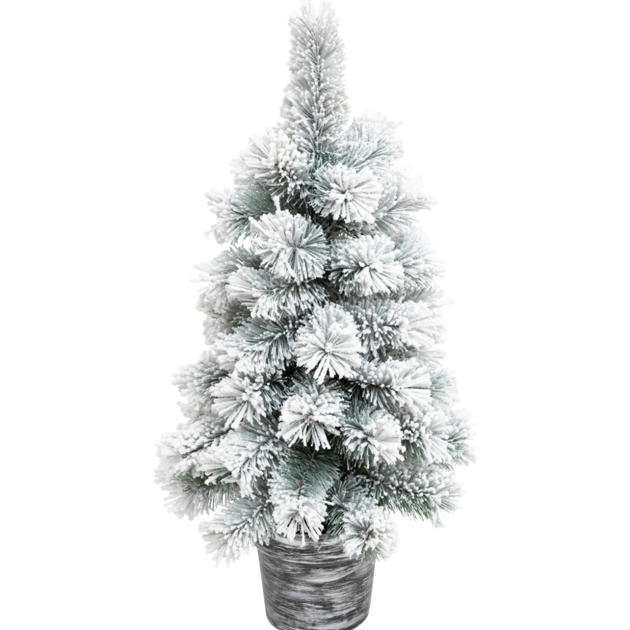 Sapin artificiel de Noël en pot (H70 cm) Windy Peak Vert enneigé