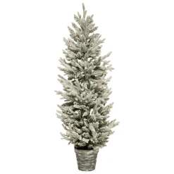 Sapin artificiel de Noël en pot (H150 cm) Frosty Vert enneigé