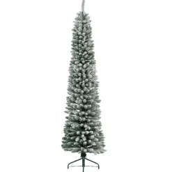 Sapin artificiel de Noël (H210 cm) Narrow Vert enneigé