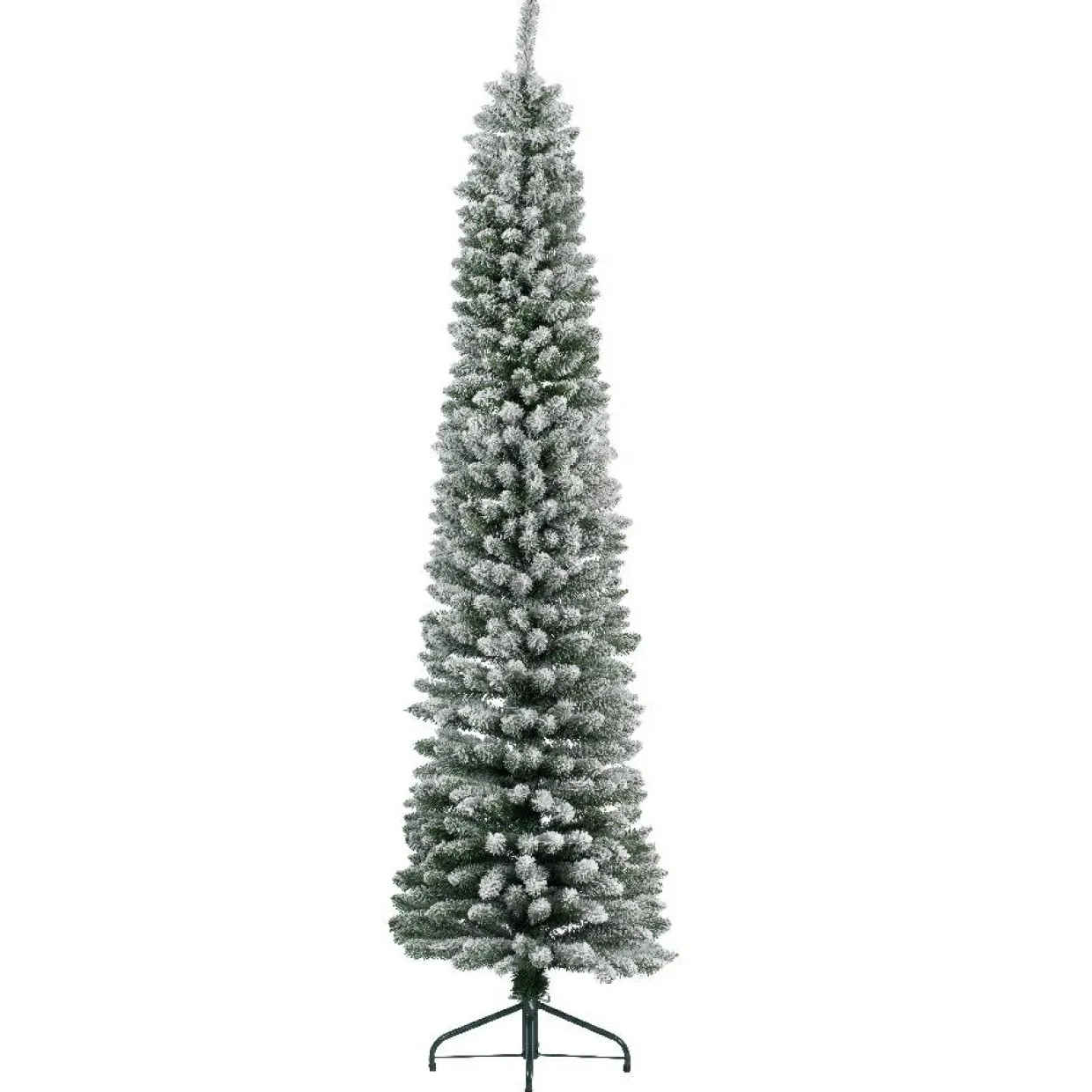 Sapin artificiel de Noël (H210 cm) Narrow Vert enneigé