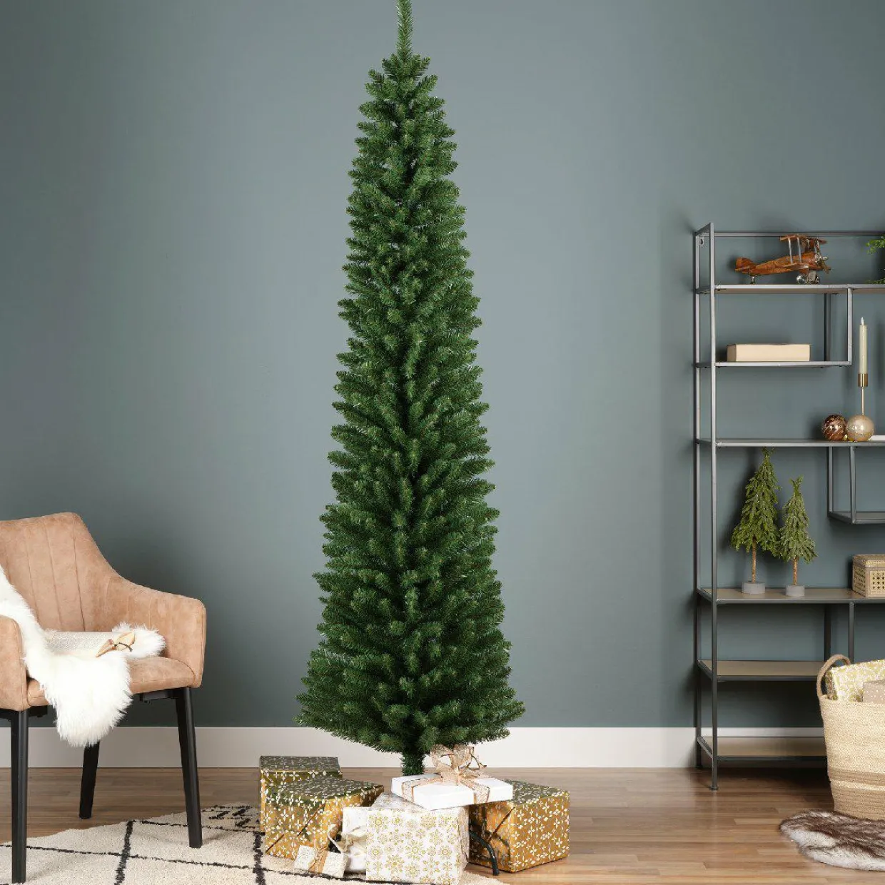 Sapin artificiel de Noël (H300 cm) Narrow Vert sapin