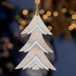 Sapin de Noël à suspendre (H10 cm) Maé Blanc