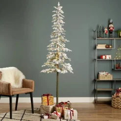 Sapin de Noël artificiel lumineux 150 LED (H180 cm) Sierra Vert enneigé