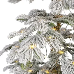 Sapin de Noël artificiel lumineux 150 LED (H180 cm) Sierra Vert enneigé