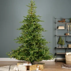 Sapin de Noël artificiel lumineux 550 LED (H210 cm) Glorious Vert sapin